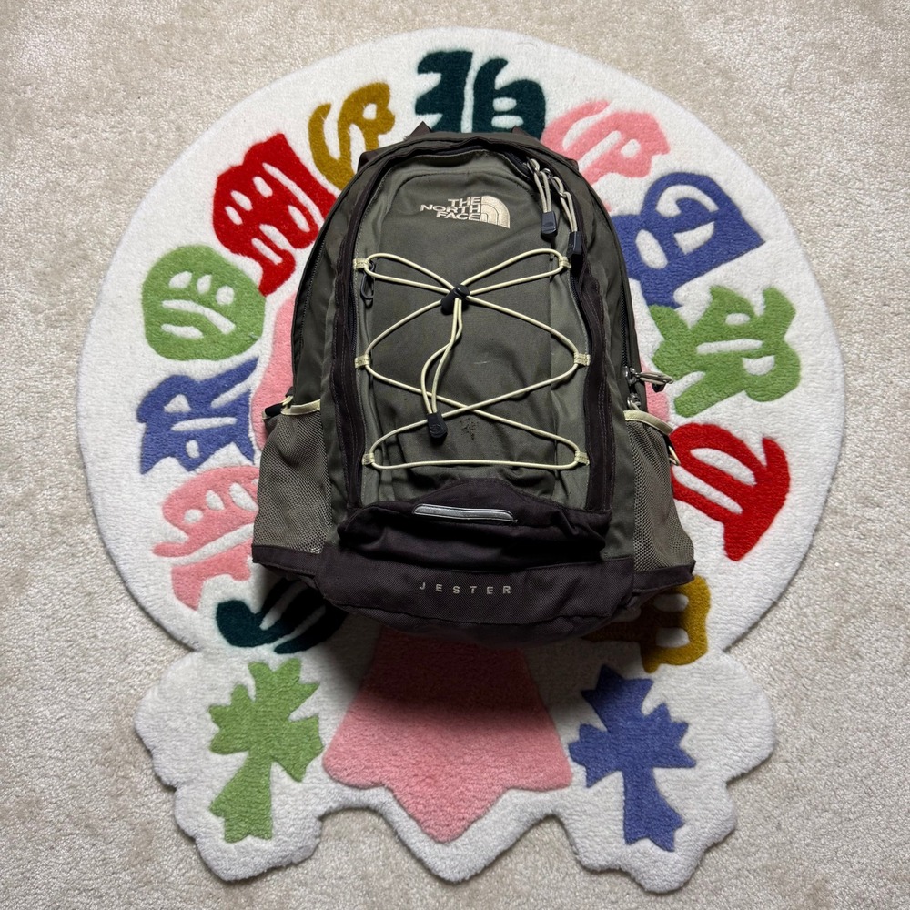 The North Face Jester Backpack Olive Green Brown Gorpcore Hiking School Bag